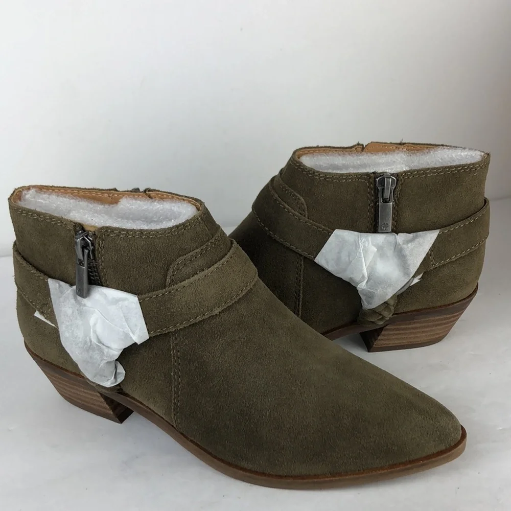 NEW Lucky Brand Enitha Piled Suede Ankle Boots 6